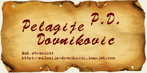 Pelagije Dovniković vizit kartica